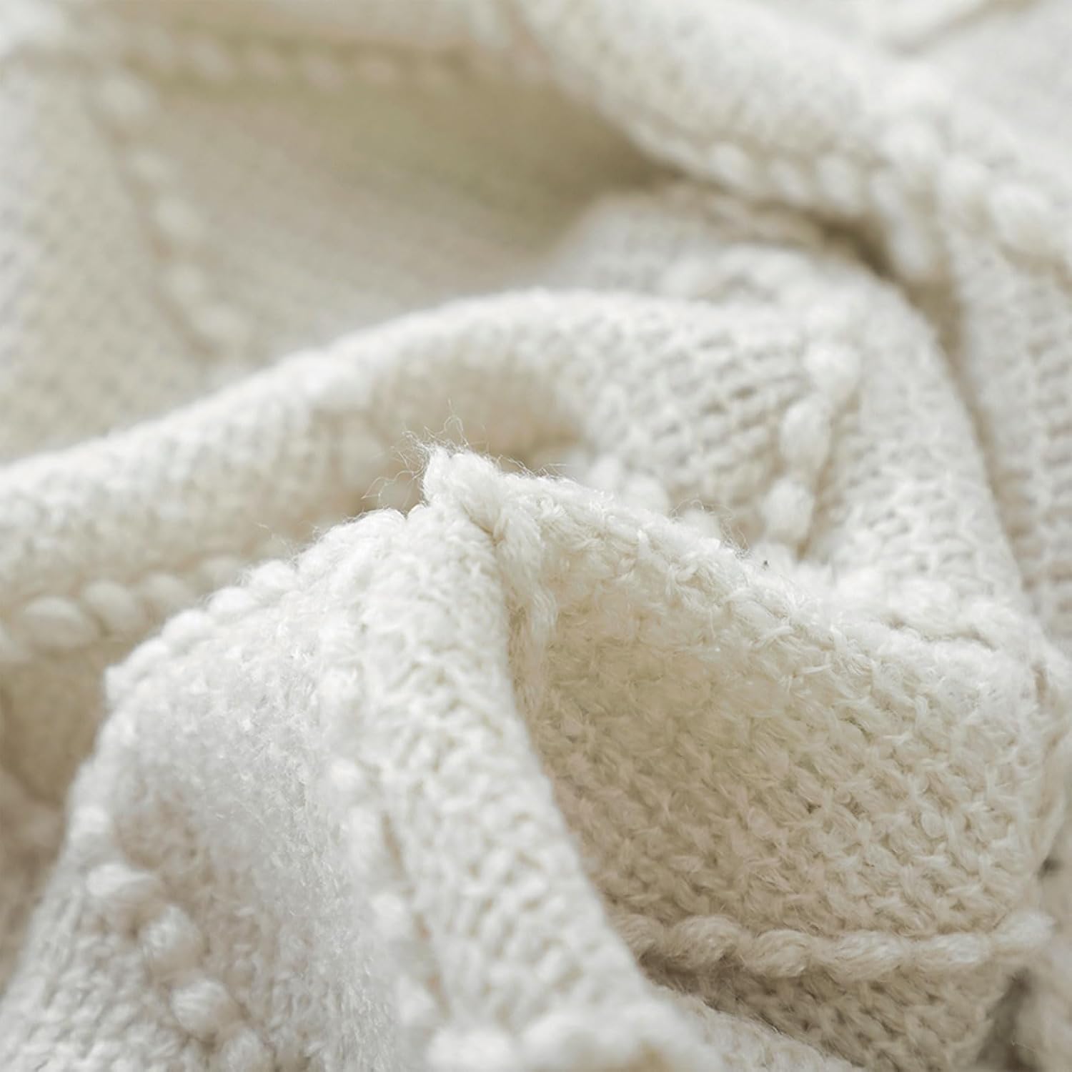 Boho Knitted Throw Blanket - Image 3