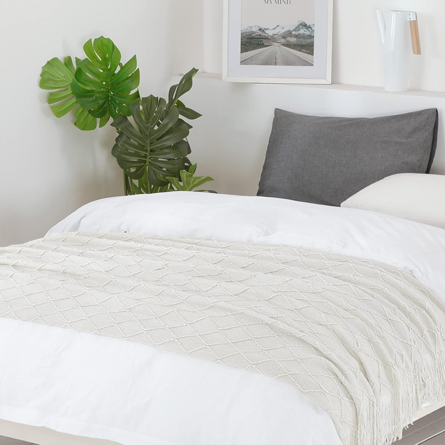 Boho Knitted Throw Blanket - Image 4