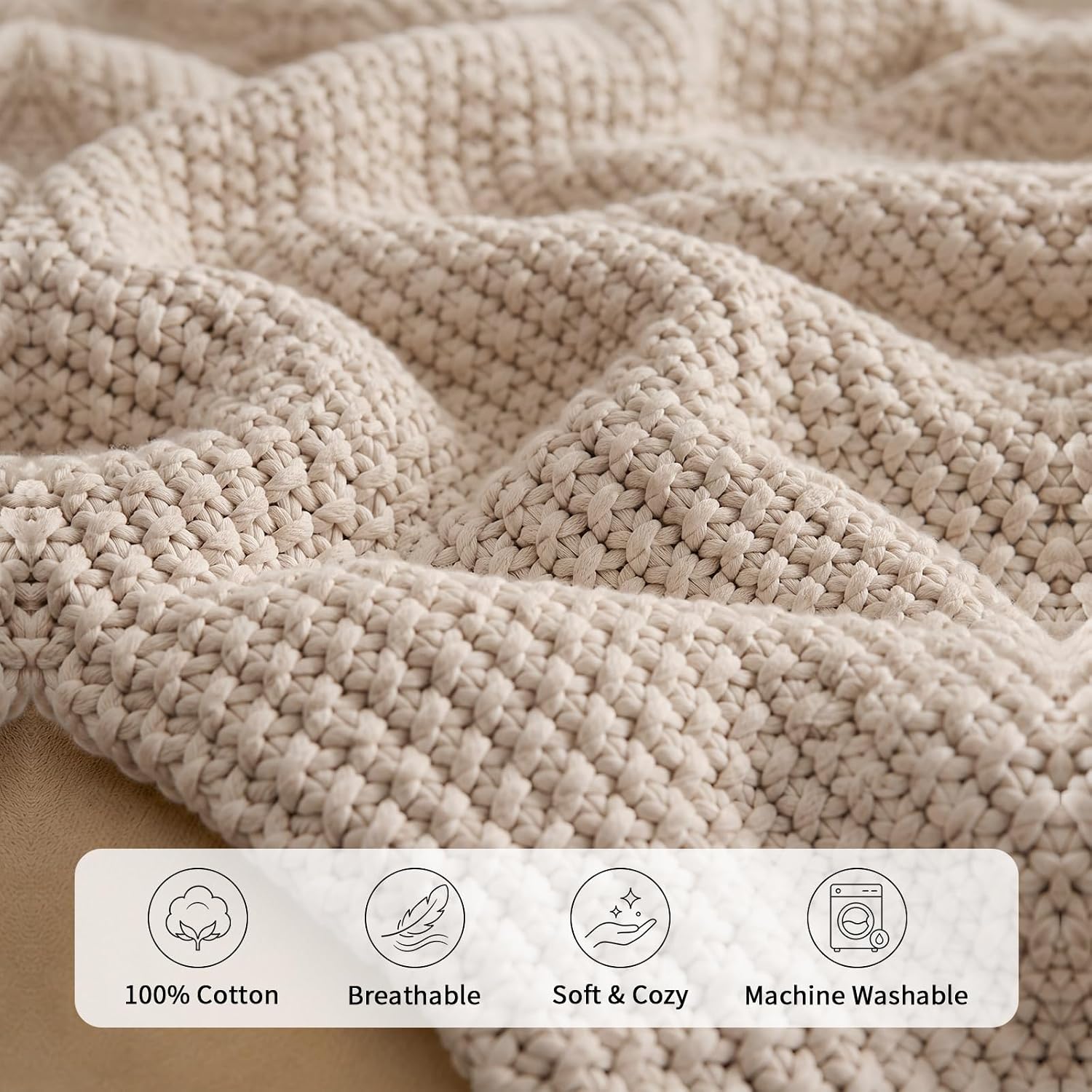 Chunky Cable Knit Bed Throw - Image 6