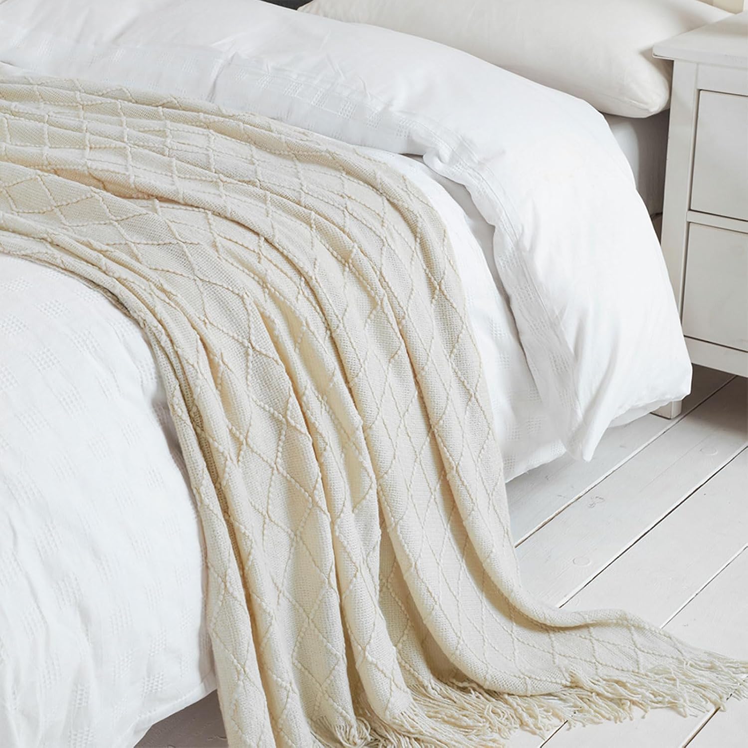 Boho Knitted Throw Blanket - Image 6