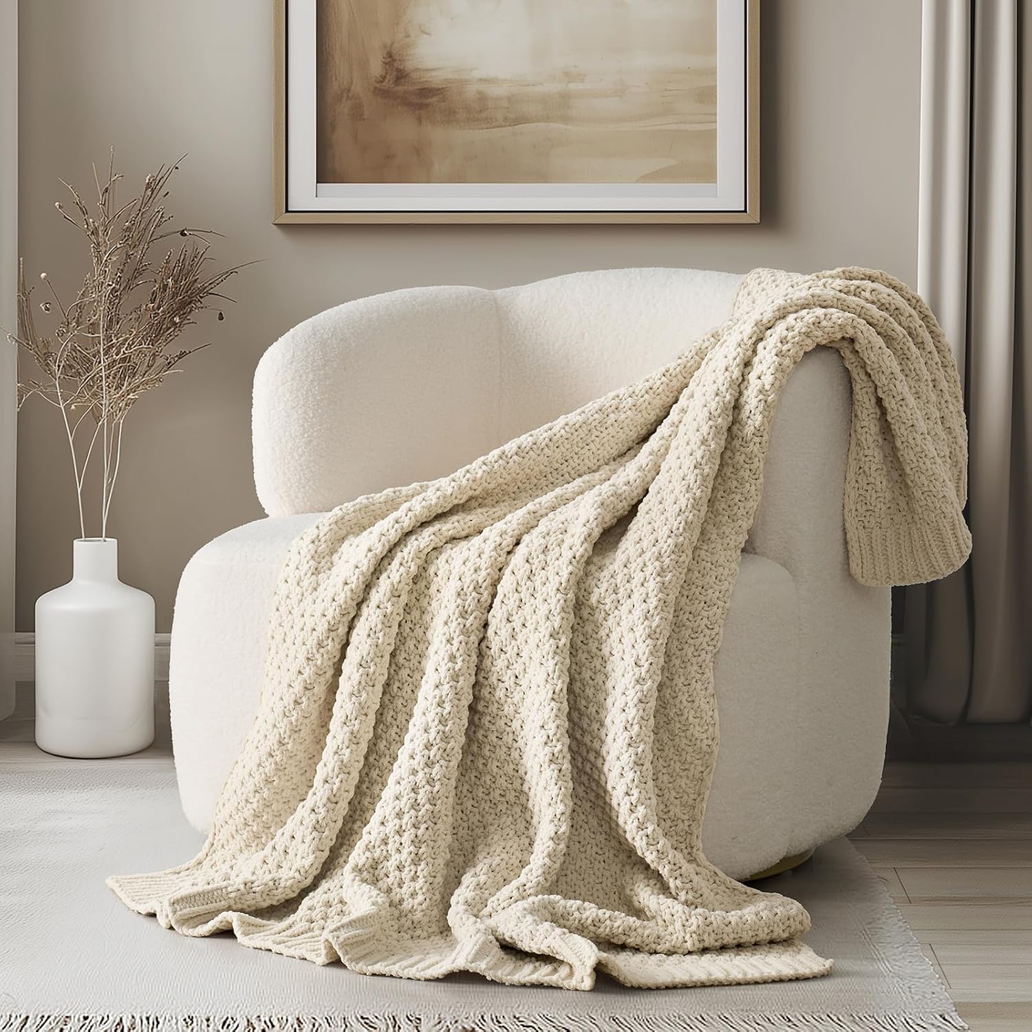 Chunky Chenille Knit Throw - Image 8