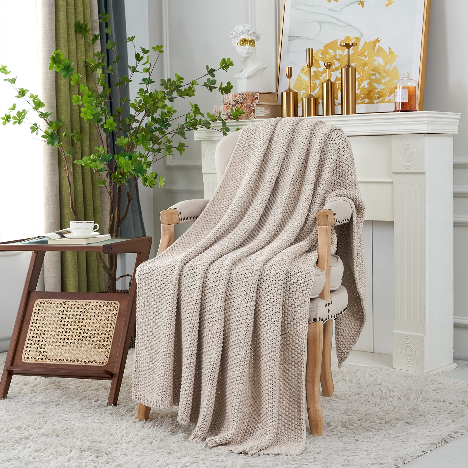 Chunky Cable Knit Bed Throw - Image 10