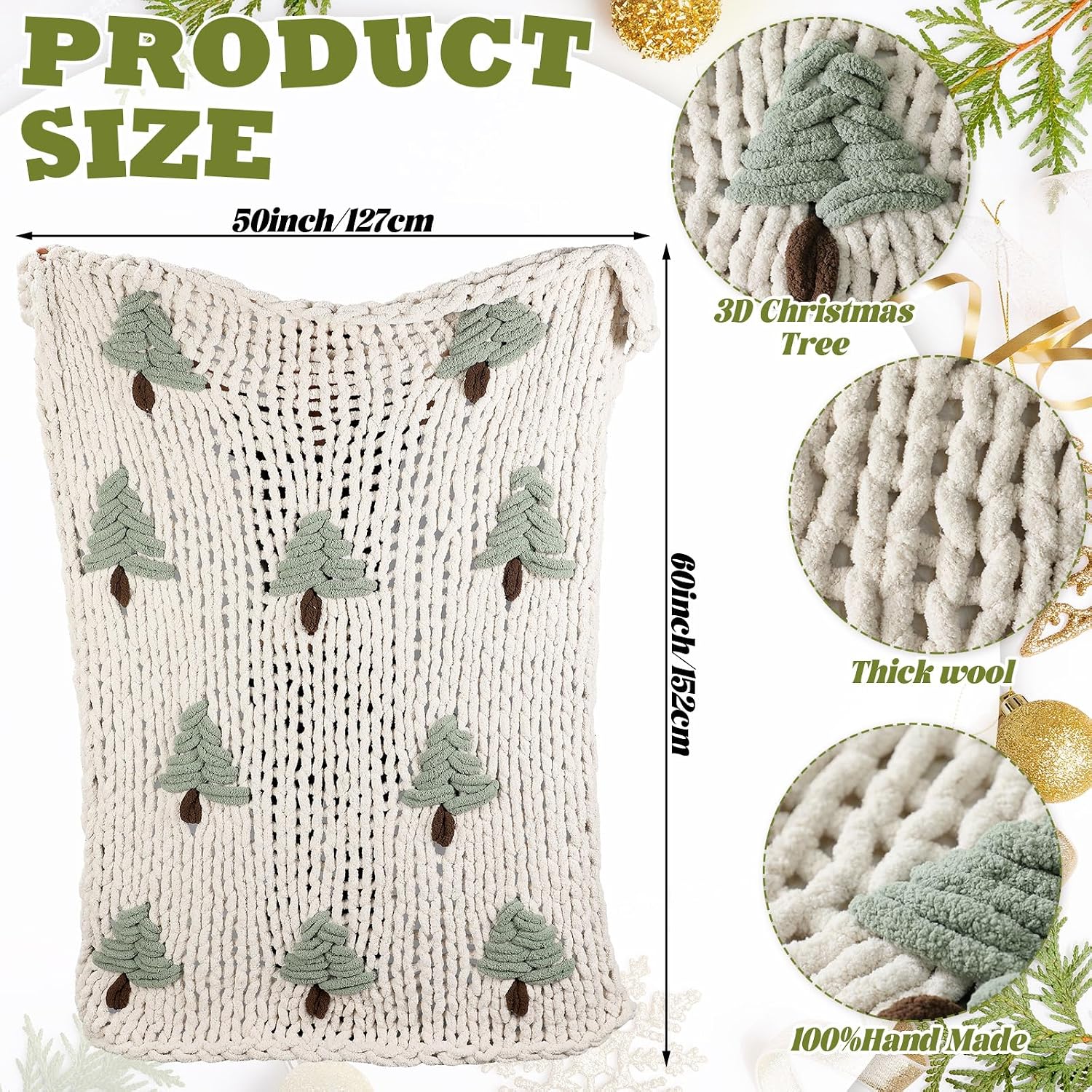 Christmas Tree Knit Throw - Image 3