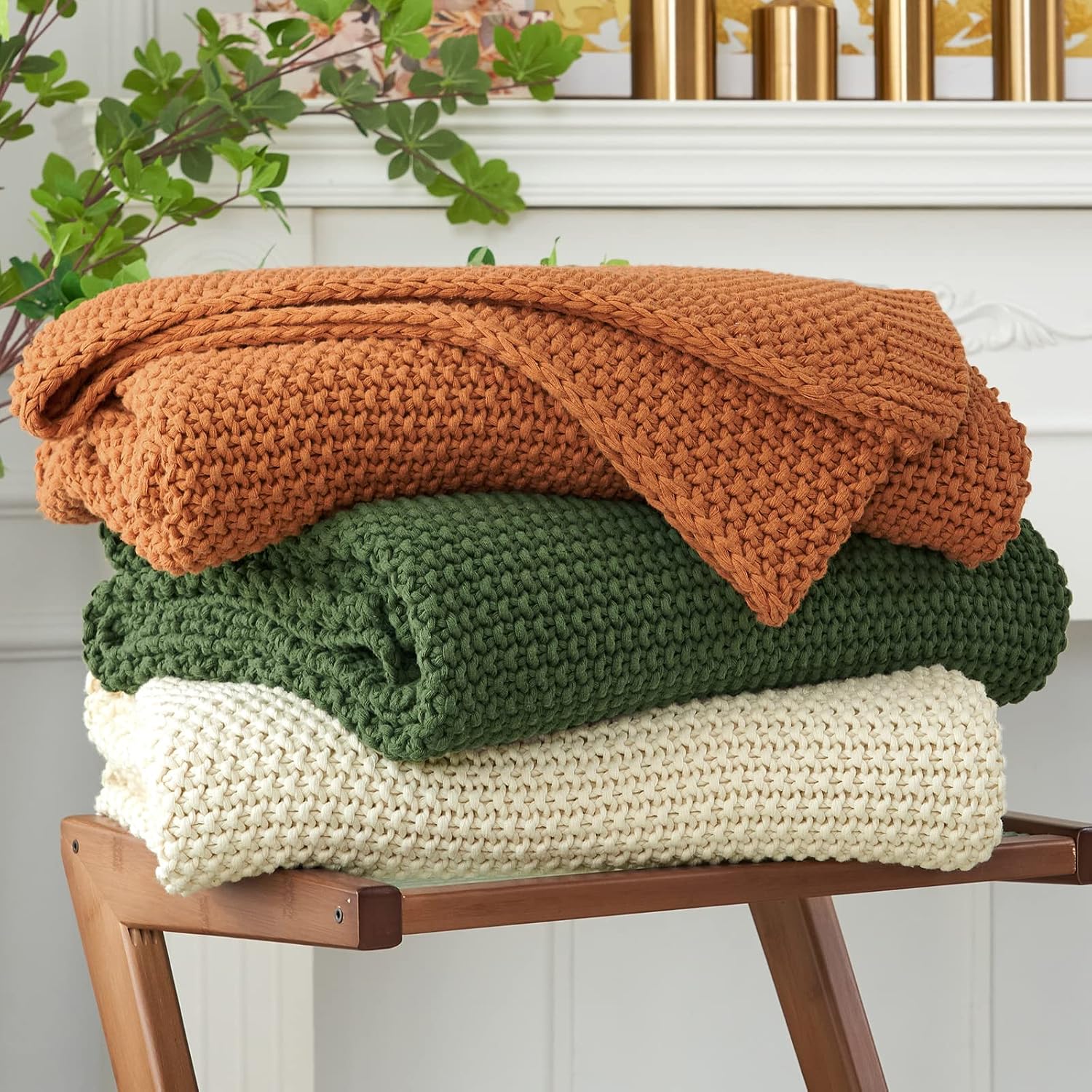 Chunky Cable Knit Bed Throw