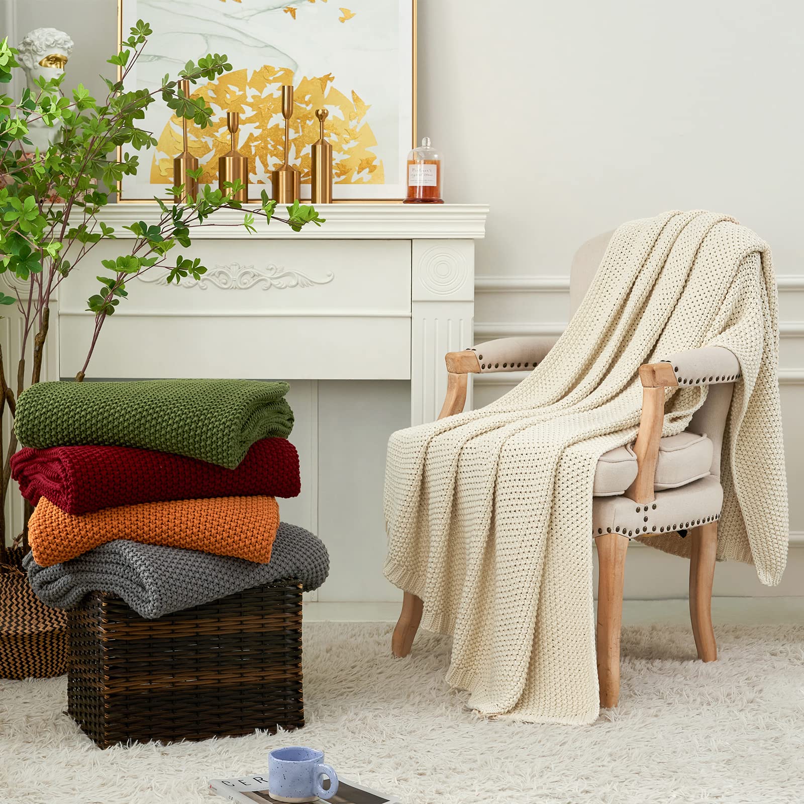 Chunky Cable Knit Bed Throw - Image 13