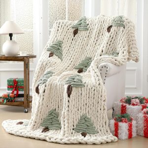 Christmas Tree Knit Throw