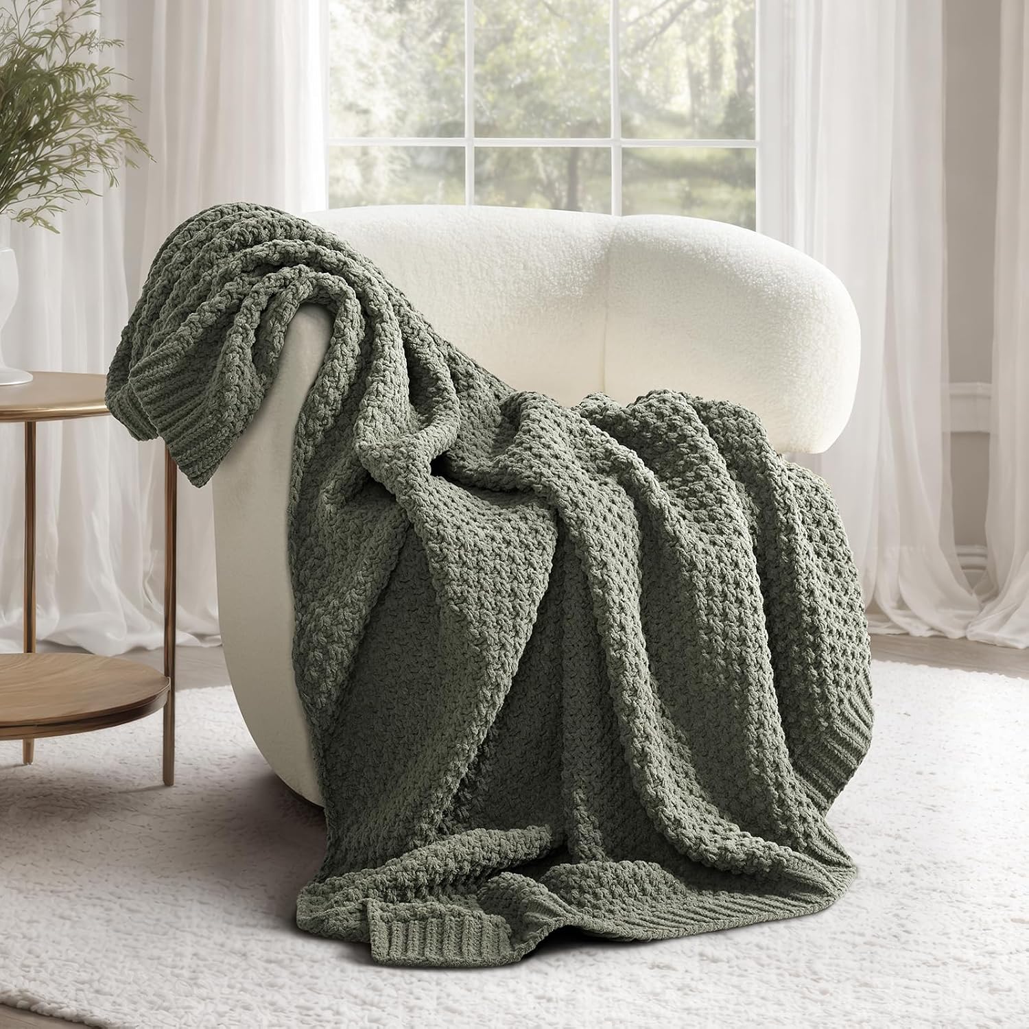 Chunky Chenille Knit Throw - Image 13