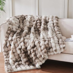 Fuzzy Faux Fur Throw Blanket