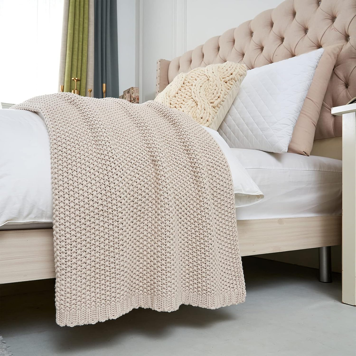 Chunky Cable Knit Bed Throw - Image 8