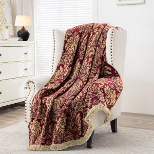 Damask Floral Throw Blanket